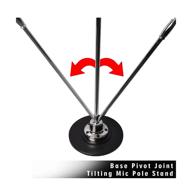 Classic Retro Vintage Style Microphone & Swing Stand, Silver Style