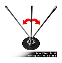 Classic Retro Vintage Style Microphone & Swing Stand, Silver Style