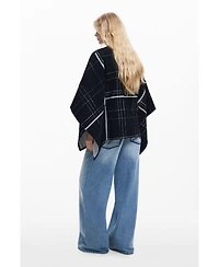 Desigual Women's Checkered poncho