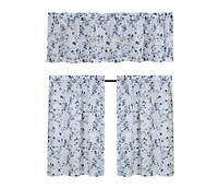 Kate Aurora Complete 3 Piece Rod Pocket Cherry Blossom Cafe Kitchen Curtain Tier & Valance Set - Rose