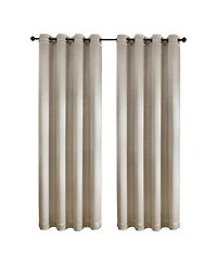 Kate Aurora 1 Piece Riyadh Light Filtering Grommet Top Embossed Diamond Jacquard Window Curtain Panel - Champagne