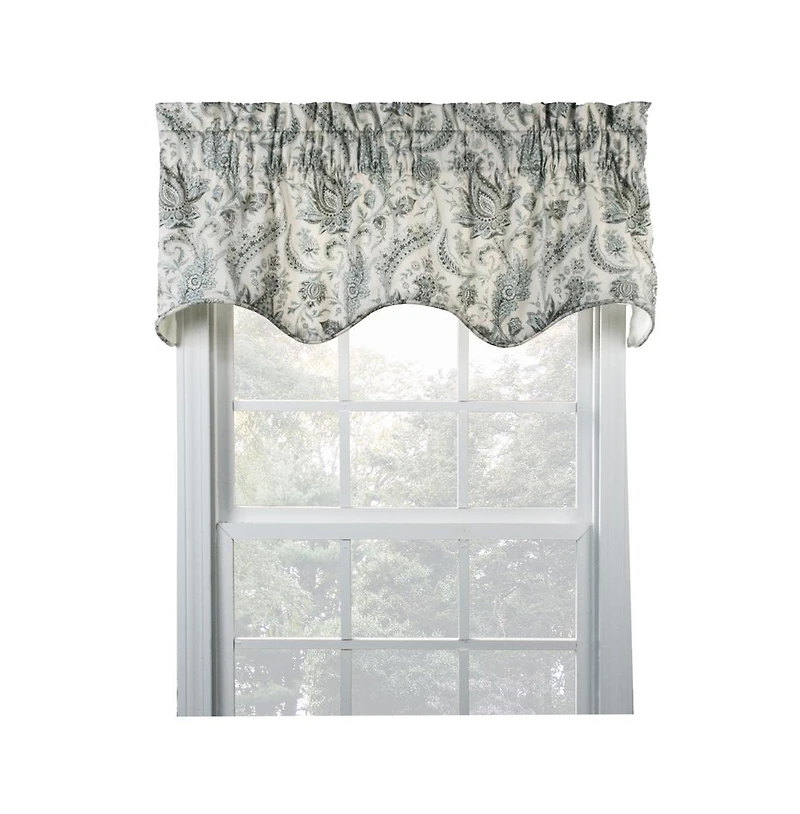 Ellis Curtain Artissimo D.Filler 3" Rod Pocket Self Cord Bottom Edge Valance for Windows 50" x 15" Mist