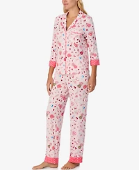 Kate Spade New York Women's 2-Piece Sleepwear 3/4-Sleeve Top and Pajama Pants Set