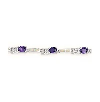 Bling Jewelry White Created Opal Purple Cubic Zirconia Cz Infinity Link Bracelet Sterling Silver
