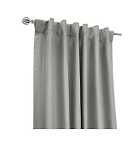 Thermaplus Brooklyn Blackout Dual Header Elegant Vertical Linear Texture Complete Privacy Curtain Panel 52" x 108" Grey