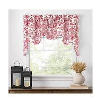 Victoria Park Toile 2-Piece Classic Print Window Valance 70" x 28" Red by Ellis Curtain