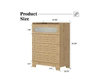 Casainc Wood Storage Cabinet with 4 Drawers