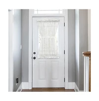 Ellis Curtain Shadow Stripe 1.5" Rod Pocket Semi Sheer Door Curtain Panel 40" x 72" White