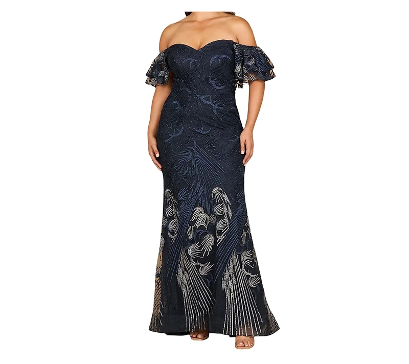 Lara Women's Off Shoulder Mermaid Lace Gown