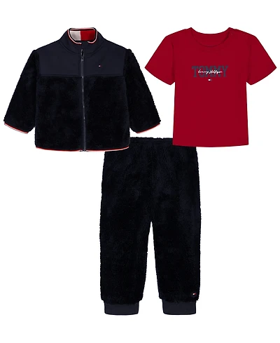 Tommy Hilfiger Baby Boys 3-Piece Bodysuit, Jacket and Pants Set