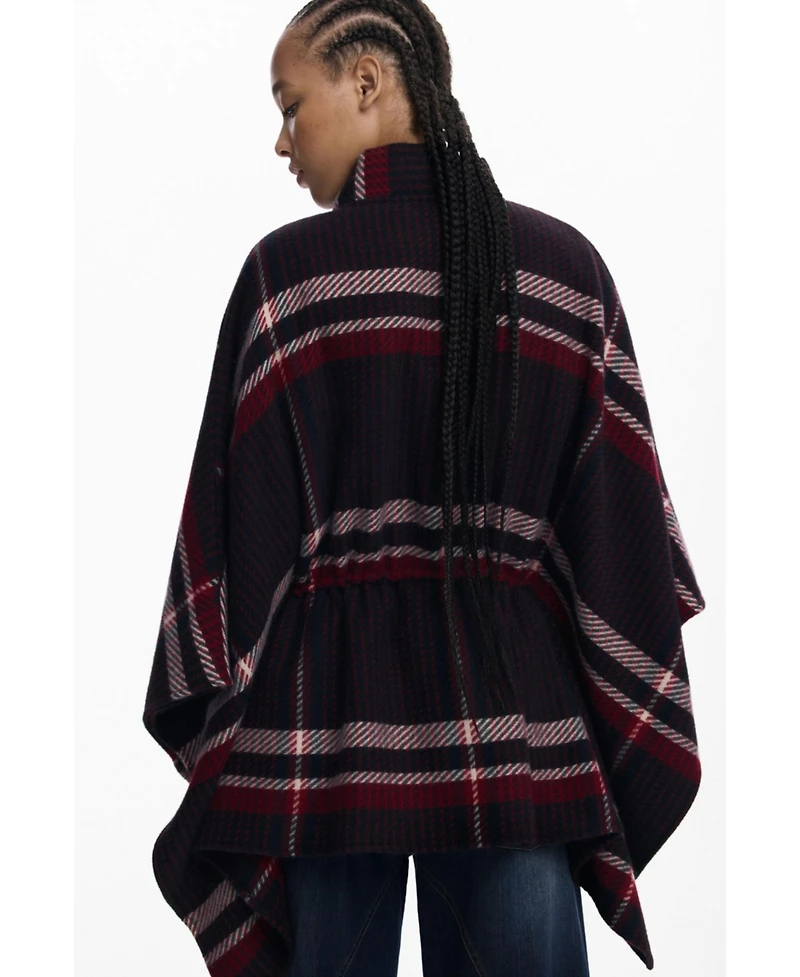 Desigual Women's Tartan poncho
