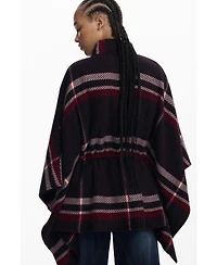 Desigual Women's Tartan poncho