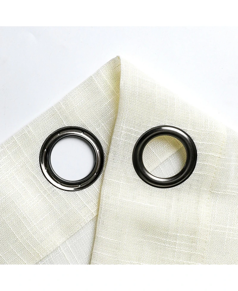Kate Aurora 2 Pack Lux Thread Premium Woven Grommet Top Sheer Curtain Panels