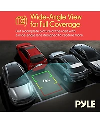 Pyle Rearview Back-Up Camera - Parking Reverse Cam with Distance Scale Line Display, Night Vision, Waterproof, PLCM11