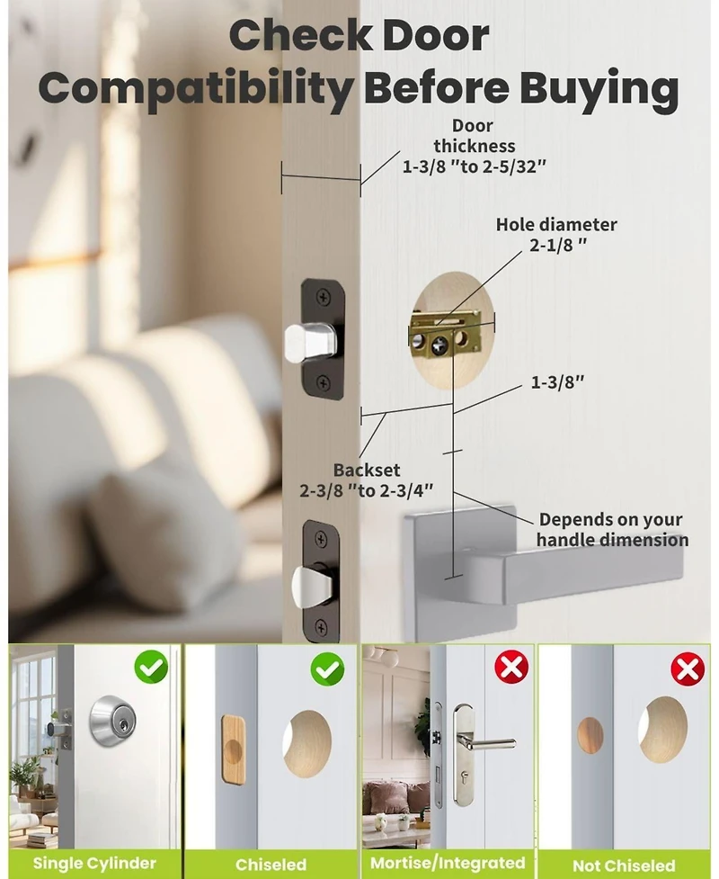Keyless-Entry No-App Deadbolt Smart Lock with Fingerprint, Keypad, 2 Keys, Auto-Lock, IP56 Waterproof, Black