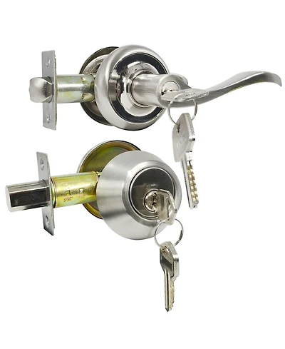 Zinc Alloy Door Lever with Ergonomic Grip, Chamfered Edges, Easy Installation-Sliver 1 Pack