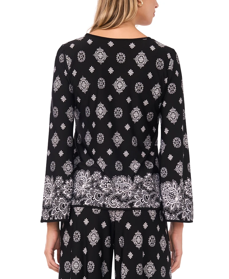 Sam & Jess Petite Bell Sleeve Crewneck Top