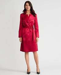 Kasper Petite Long Button Front Trench Coat