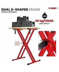 5 Core Keyboard Stand Dual X Shape Adjustable Foldable Portable Key Board Dj Controller Stands