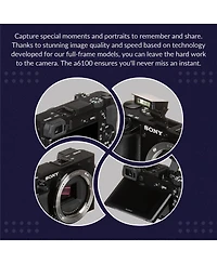 Sony Alpha A6100 Mirrorless Digital Camera, with 16-50mm Lens (Black) Basic Bundle with Filter Kit, Battery, Charger, Bag, 32GB Sd Card
