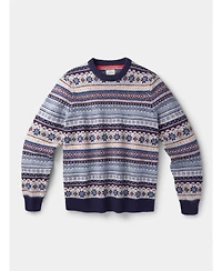 Aubin Men's Fair Isle Crew Neck Wool Sweater