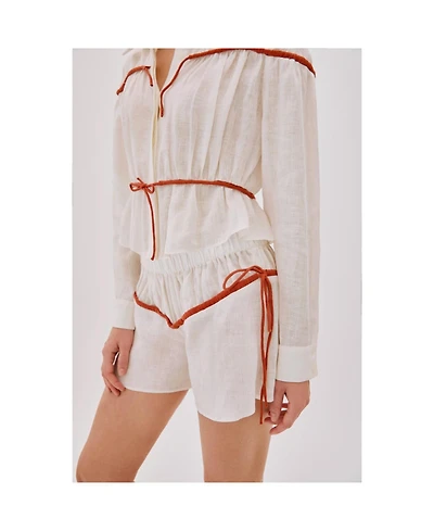 Labeca London Women's Colette Linen Tie Shorts