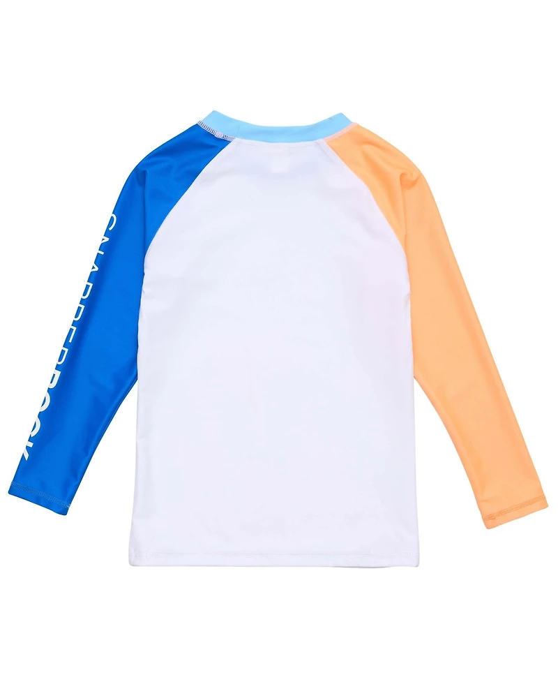 Snapper Rock Big Boys Blue Papaya Ls Rash Top
