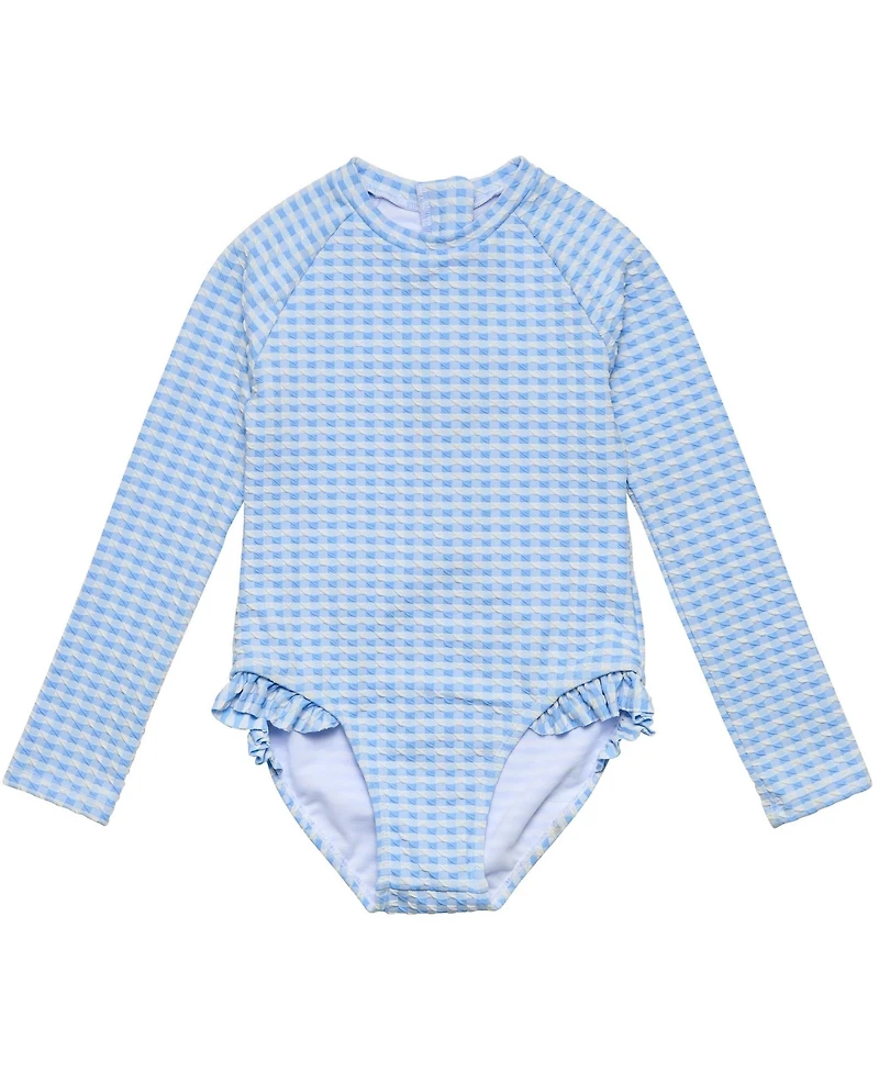 Snapper Rock Little Girls Seaside Gingham Leg Frill Surf Suit