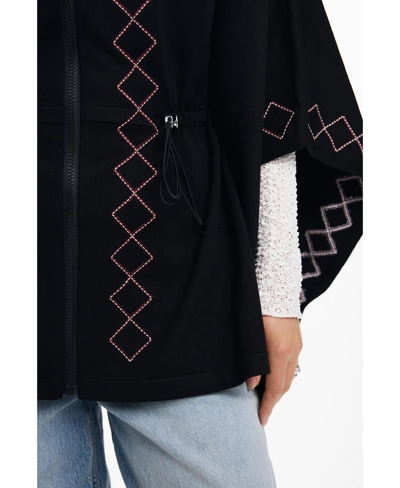 Desigual Women's Zig-zag poncho
