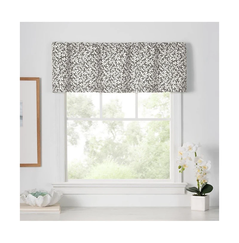 Ellis Curtain Sea Tumble 3" Rod Pocket 100% Cotton Machine Wash and Dry Tailored Valance 50" x 16" Grey