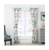 Montego Window Panel Blackout Curtain Pair 42" x 84" Aqua by Greenland Home Fashions