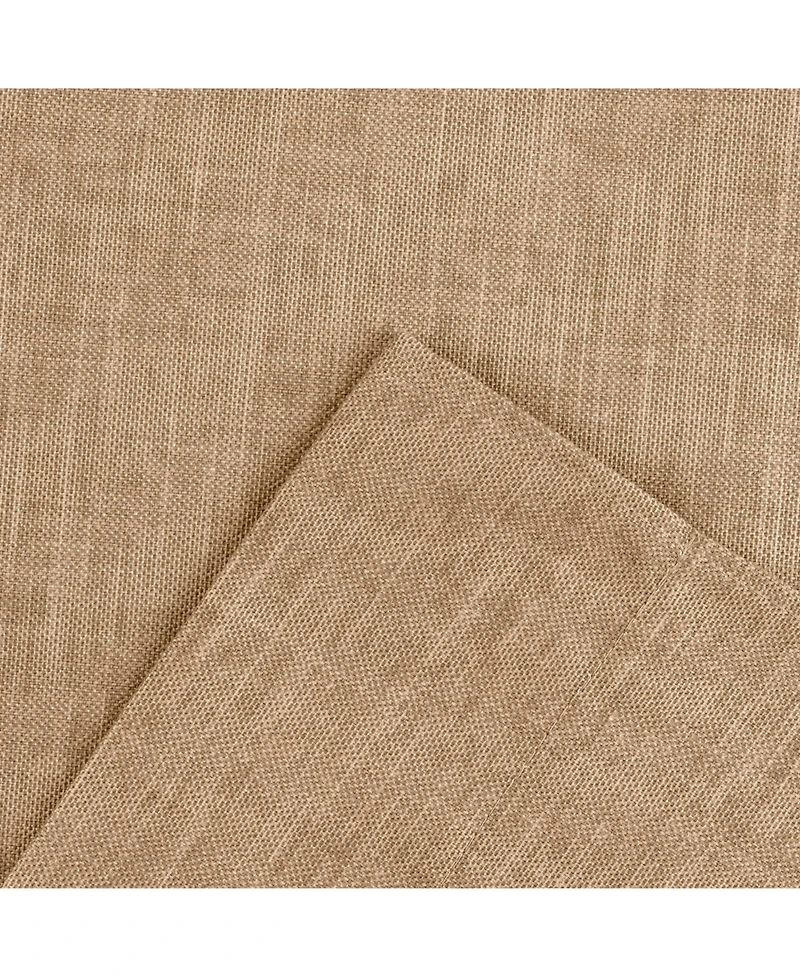 Ellis Lisa Solid Color Poly Cotton 1.5" Rod Pocket Duck Fabric Stylish Tailored Swag 56"x36" Tan