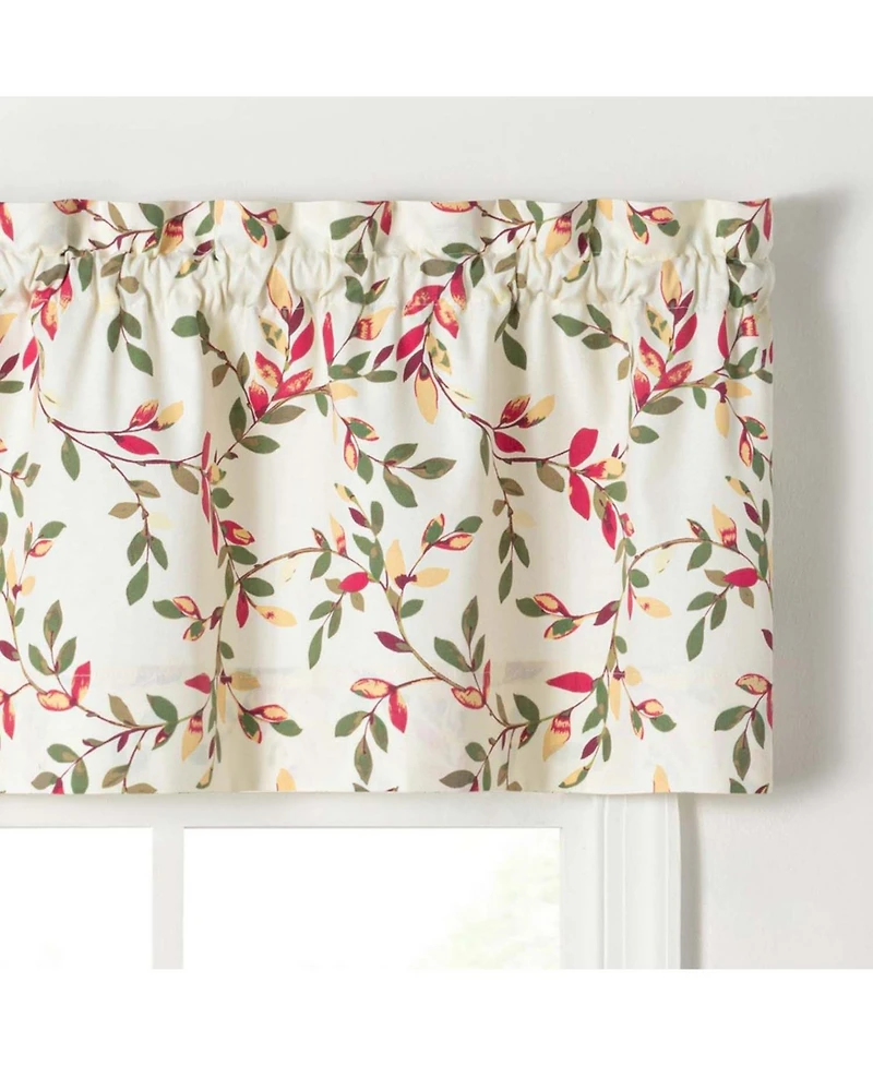 Ellis Vintage Stylish Medium Scale Printed Vine Pattern 1.5" Rod Pocket Tailored Valance 58"x15" Pecan