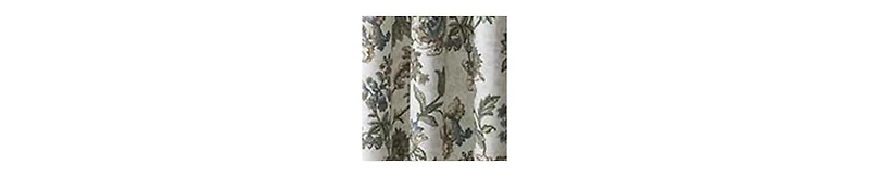 Ellis Curtain Madison Floral Design Printed Natural Ground 3" Rod Pocket 56" x 84" Tailored Panel Pair Blue