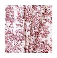 Ellis Curtain Victoria Park Toile Room Darkening Rod Pocket Window Curtain Panel - 68 x 84, Red