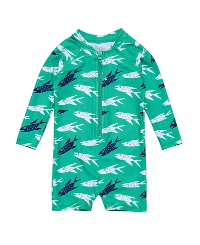 Snapper Rock Baby Boys Baby-Off The Hook Ls Sunsuit