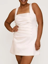 Six Stories Women's Bonnie Square Neck Satin Mini Dress