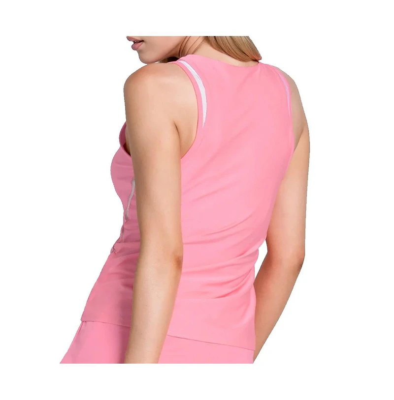 Lucky In Love Women's Shimmer V-Neck w/Bra Tennis Tank