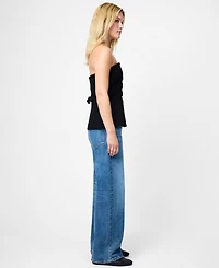 French Connection Women's Structured Tweed Strapless Top