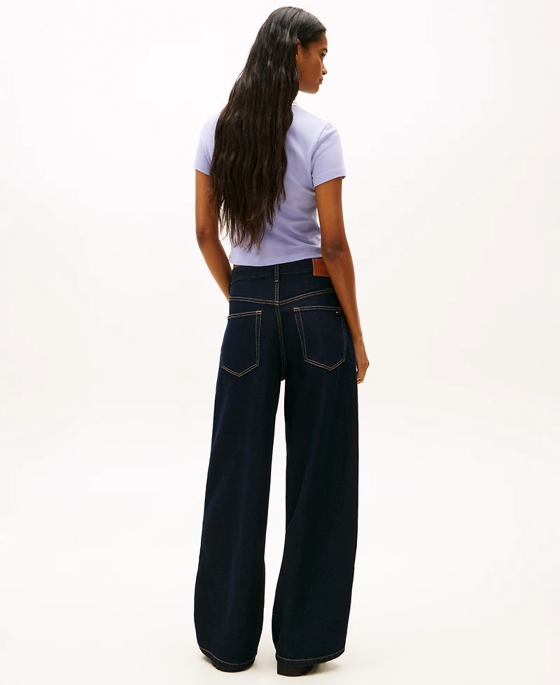 Tommy Jeans Women's Slim Badge Short-Sleeve Polo Top