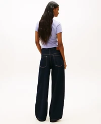 Tommy Jeans Women's Slim Badge Short-Sleeve Polo Top