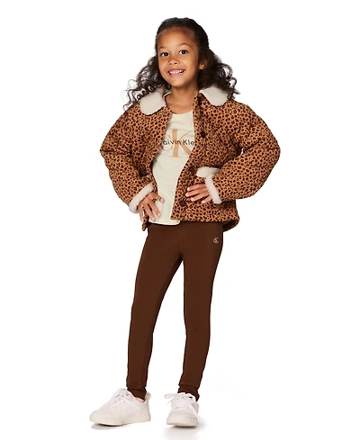 Calvin Klein Girls 4-6X 3-Piece Top, Jacket and Pants Set