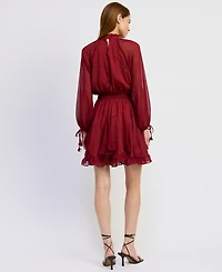 En Saison Women's Annalis Long-Sleeve Mixed Media Maxi Dress