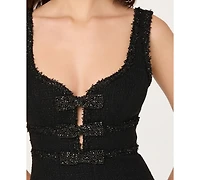 Astr the Label Women's Maira Tweed Scoop Neck A-Line Mini Dress