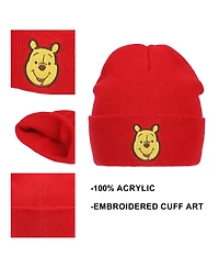 Winnie the Pooh Men's Embroidery Acrylic Knit Cuff Beanie