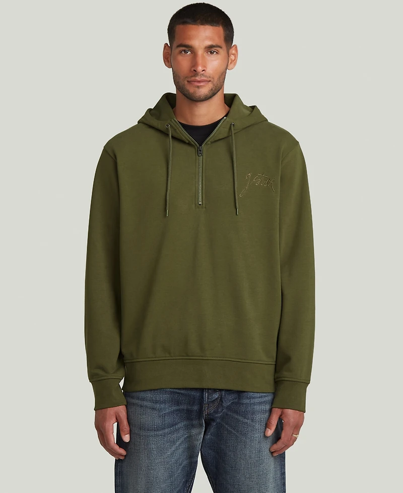 G-Star Raw Men's Quarter-Zip Hooded Sweater