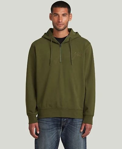 G-Star Raw Men's Quarter-Zip Hooded Sweater