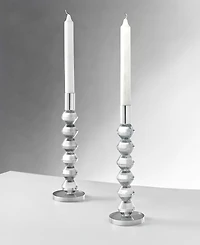 Philip Whitney Reed Clear Candlesticks, Set of 2