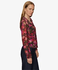 Sanctuary Women's Fitted Mesh Button Down Top