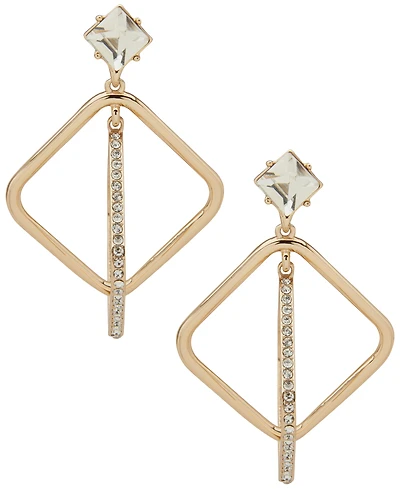Karl Lagerfeld Paris Glass Stone Pave Orbital Earrings